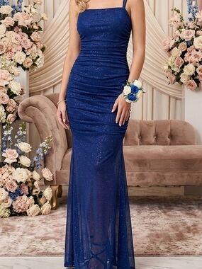 Glitter and Stretch Royal Blue Gown *in time for Prom*